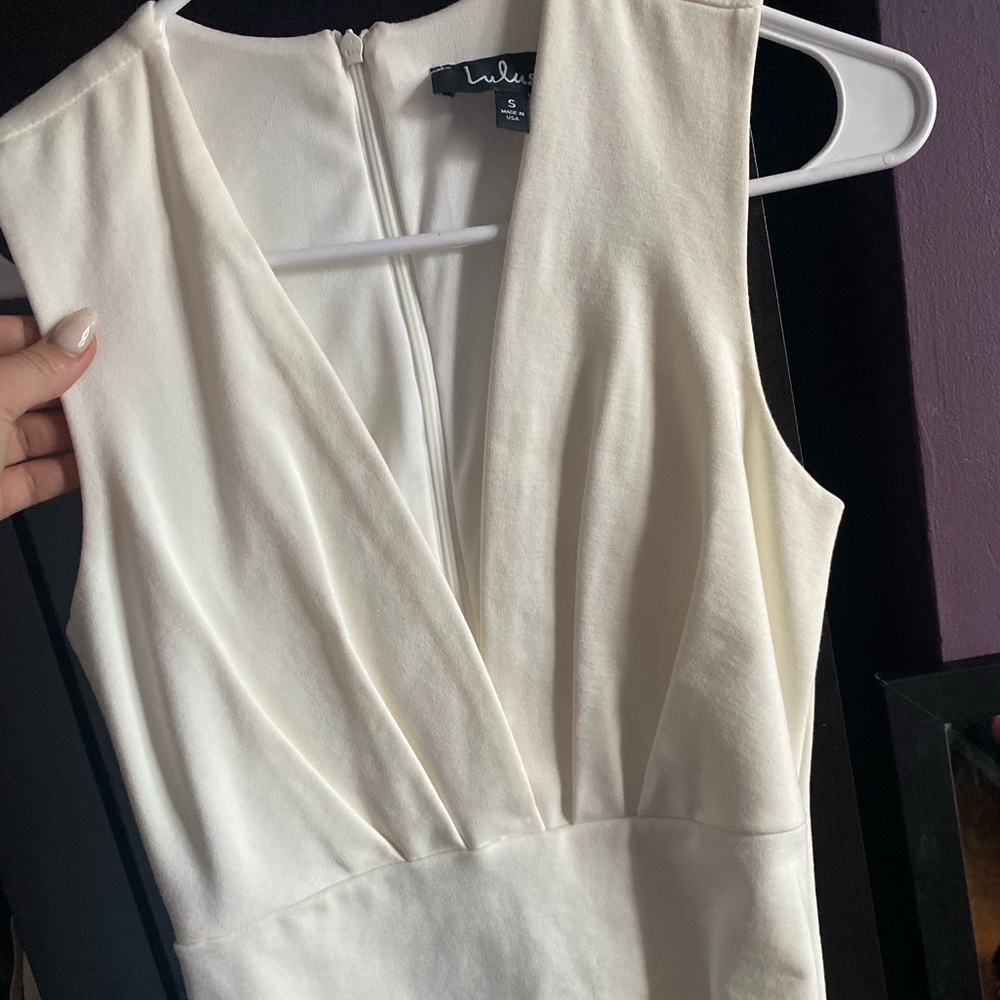 Lulus Low cut white bodycon dress